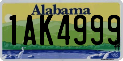 AL license plate 1AK4999