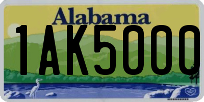 AL license plate 1AK5000