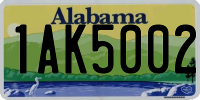 AL license plate 1AK5002
