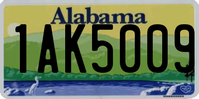 AL license plate 1AK5009