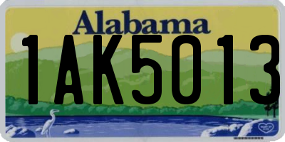 AL license plate 1AK5013