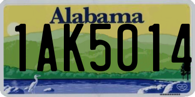 AL license plate 1AK5014