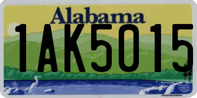 AL license plate 1AK5015