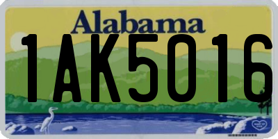 AL license plate 1AK5016