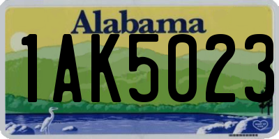 AL license plate 1AK5023