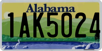 AL license plate 1AK5024