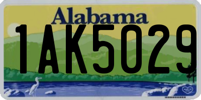 AL license plate 1AK5029