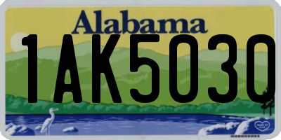AL license plate 1AK5030