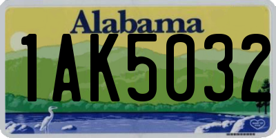 AL license plate 1AK5032