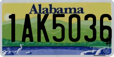 AL license plate 1AK5036