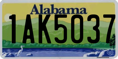 AL license plate 1AK5037