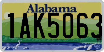 AL license plate 1AK5063