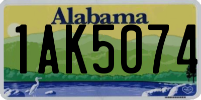 AL license plate 1AK5074