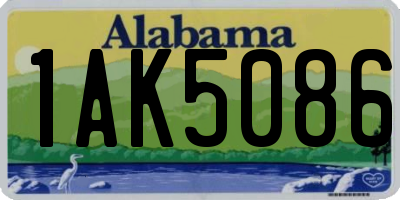 AL license plate 1AK5086