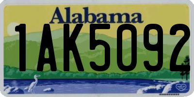 AL license plate 1AK5092
