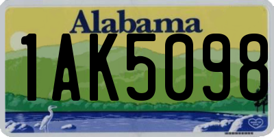 AL license plate 1AK5098