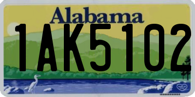 AL license plate 1AK5102