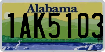 AL license plate 1AK5103