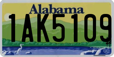 AL license plate 1AK5109