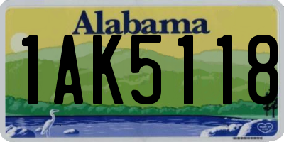 AL license plate 1AK5118