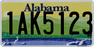 AL license plate 1AK5123