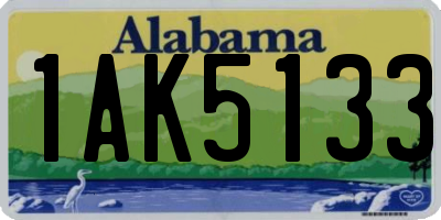 AL license plate 1AK5133