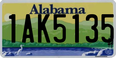 AL license plate 1AK5135