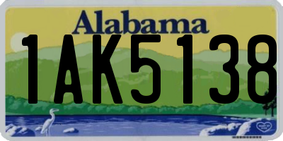 AL license plate 1AK5138