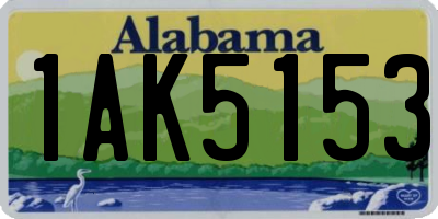 AL license plate 1AK5153