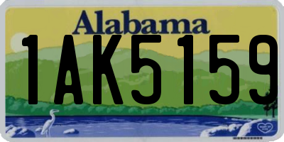 AL license plate 1AK5159