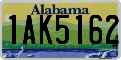 AL license plate 1AK5162