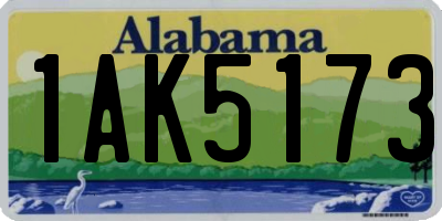 AL license plate 1AK5173