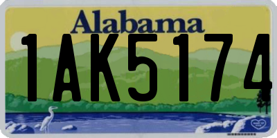 AL license plate 1AK5174