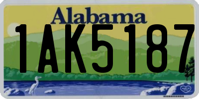 AL license plate 1AK5187