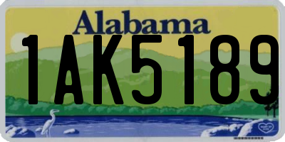 AL license plate 1AK5189