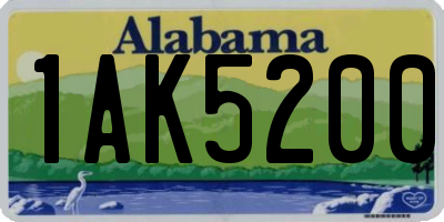 AL license plate 1AK5200