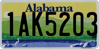 AL license plate 1AK5203