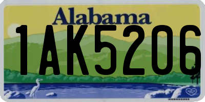 AL license plate 1AK5206
