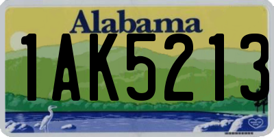 AL license plate 1AK5213