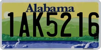 AL license plate 1AK5216