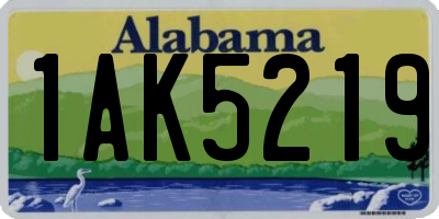 AL license plate 1AK5219