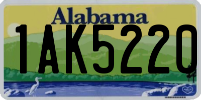 AL license plate 1AK5220
