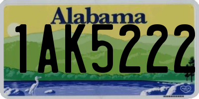 AL license plate 1AK5222