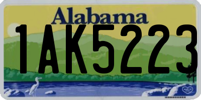 AL license plate 1AK5223
