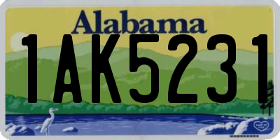 AL license plate 1AK5231