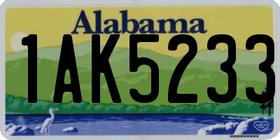 AL license plate 1AK5233
