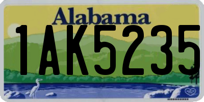 AL license plate 1AK5235