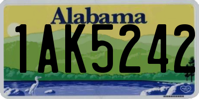 AL license plate 1AK5242