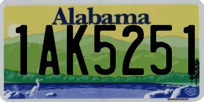 AL license plate 1AK5251