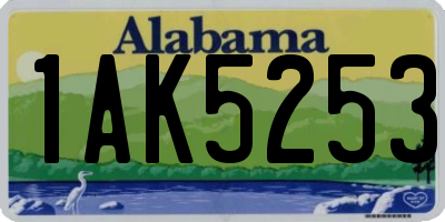 AL license plate 1AK5253